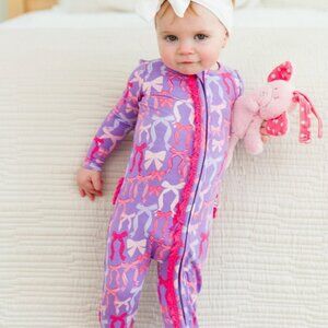 NEW Baby Girl Footed Ruffle One Piece Pajama